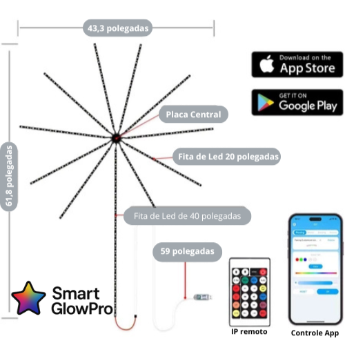 Fita LED Estrela Mágica RGB SmartGlowPro - Decoração mágica com controle inteligente